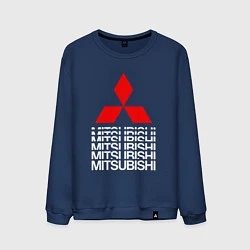 Свитшот хлопковый мужской MITSUBISHI МИЦУБИСИ МИТСУБИСИ МИЦУБИШИ LOGO STYLE, цвет: тёмно-синий