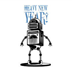 Свитшот хлопковый мужской Heavy New Robot Year!, цвет: белый — фото 2