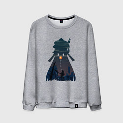 Свитшот хлопковый мужской Hu Tao Ху Тао, цвет: меланж