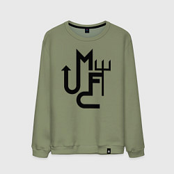 Свитшот хлопковый мужской Манчестер Юнайтед минимализм, цвет: авокадо