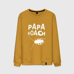 Свитшот хлопковый мужской Papa roach Таракан, цвет: горчичный