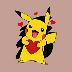 Свитшот хлопковый мужской ПИКАЧУ И СЕРДЕЧКО POKENON PIKACHU LOVE, цвет: пыльно-розовый — фото 2