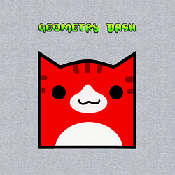 Свитшот хлопковый мужской Geometry Dash: Cat Skin, цвет: меланж — фото 2