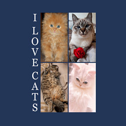 Свитшот хлопковый мужской I LOVE CATS Я ЛЮБЛЮ КОШЕК, цвет: тёмно-синий — фото 2