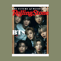 Свитшот хлопковый мужской BTS БТС на обложке журнала, цвет: авокадо — фото 2