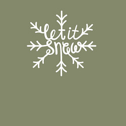 Свитшот хлопковый мужской Snowflake Let it snow, цвет: авокадо — фото 2