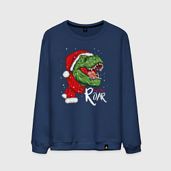 Свитшот хлопковый мужской T-rex Merry Roar, цвет: тёмно-синий