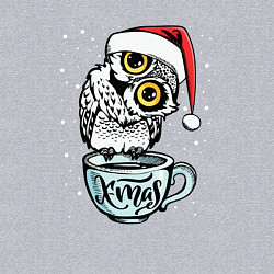 Свитшот хлопковый мужской X-mas Owl, цвет: меланж — фото 2