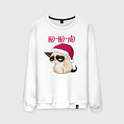 Свитшот хлопковый мужской Ugly cat Ho-Ho-No, цвет: белый