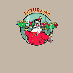 Свитшот хлопковый мужской X-mas Futurama, цвет: миндальный — фото 2