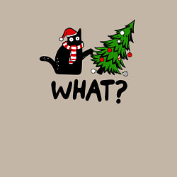 Свитшот хлопковый мужской WHAT? КОТ РОНЯЕТ ЁЛКУ, цвет: миндальный — фото 2