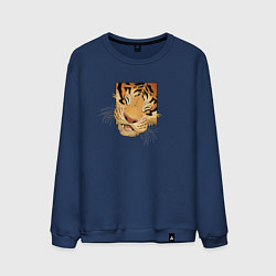 Свитшот хлопковый мужской Моська Тигрёнка, цвет: тёмно-синий
