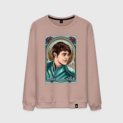 Свитшот хлопковый мужской ЛЮТИК НЕТФЛИКС, цвет: пыльно-розовый