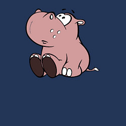 Свитшот хлопковый мужской Бегемотик детский коричневый, цвет: тёмно-синий — фото 2