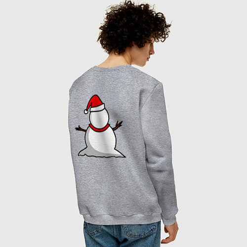 Мужской свитшот Двухсторонний снеговик / Меланж – фото 4