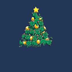 Свитшот хлопковый мужской Christmas Tree Made Of Green Cats, цвет: тёмно-синий — фото 2