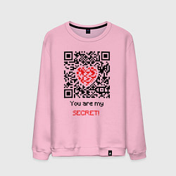 Свитшот хлопковый мужской QR-Love, цвет: светло-розовый