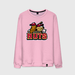 Свитшот хлопковый мужской Modesto Nuts -baseball team, цвет: светло-розовый