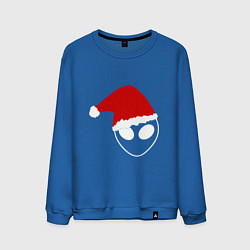Свитшот хлопковый мужской Alien Santa Claus, цвет: синий