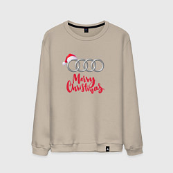 Свитшот хлопковый мужской AUDI MERRY CHRISTMAS, цвет: миндальный