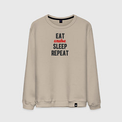 Мужской свитшот Eat оливье Sleep Repeat