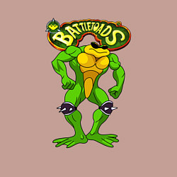 Свитшот хлопковый мужской Battletoads Боевые жабы Рэш, цвет: пыльно-розовый — фото 2