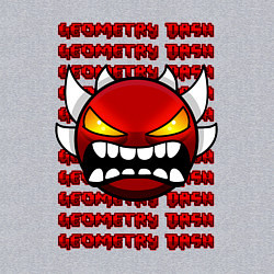 Свитшот хлопковый мужской GEOMETRY DASH КРАСНЫЙ ОГНЕННЫЙ ДЕМОН, цвет: меланж — фото 2