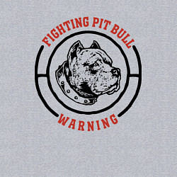 Свитшот хлопковый мужской Caution! A fighting pit bull!, цвет: меланж — фото 2