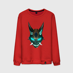 Свитшот хлопковый мужской МАСКА СЯО ГЕНШИН ИМПАКТ НЕОН, цвет: красный