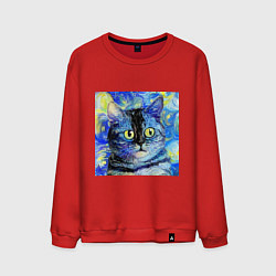 Мужской свитшот Кот ван Гога Настроение