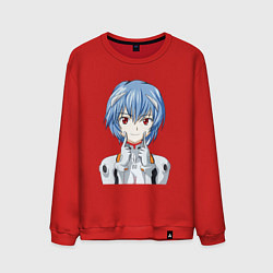 Свитшот хлопковый мужской Neon Genesis Evangelion Рей, цвет: красный