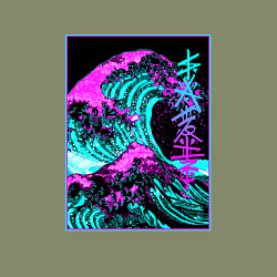 Свитшот хлопковый мужской НЕОНОВАЯ ВОЛНА, ЯПОНИЯ, ФУДЗИЯМА JAPAN NEON, цвет: авокадо — фото 2