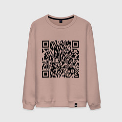 Свитшот хлопковый мужской QR-код Скала Джонсон, цвет: пыльно-розовый