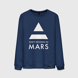Свитшот хлопковый мужской 30 Seconds to Mars: 30 секунд, цвет: тёмно-синий