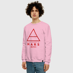Свитшот хлопковый мужской 30 Seconds to Mars рок, цвет: светло-розовый — фото 2