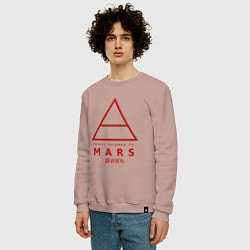 Свитшот хлопковый мужской 30 Seconds to Mars рок, цвет: пыльно-розовый — фото 2