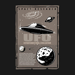Свитшот хлопковый мужской UFO Extraterrestrial Civilization, цвет: черный — фото 2