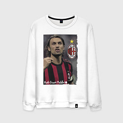 Свитшот хлопковый мужской Paolo Cesare Maldini - Milan, captain, цвет: белый