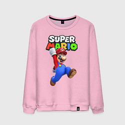 Свитшот хлопковый мужской Nintendo Mario, цвет: светло-розовый