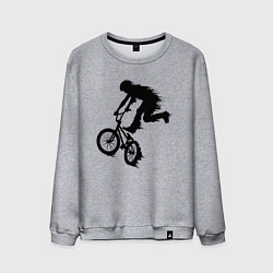 Свитшот хлопковый мужской ВЕЛОСПОРТ BMX Racing ВЕЛОСИПЕДИСТ, цвет: меланж