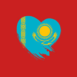 Свитшот хлопковый мужской Сердце - Казахстан, цвет: красный — фото 2