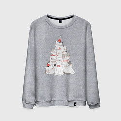 Свитшот хлопковый мужской КОТОЁЛКА новый год, цвет: меланж