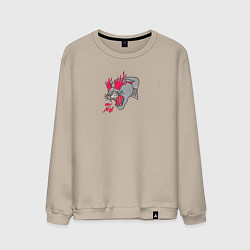 Свитшот хлопковый мужской Дымчатая Пантера, цвет: миндальный