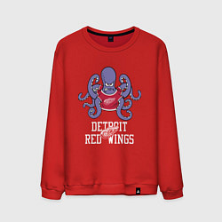 Свитшот хлопковый мужской Detroit Red Wings, Детройт Ред Уингз Маскот, цвет: красный