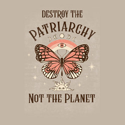 Свитшот хлопковый мужской Destroy the Patriachy, цвет: миндальный — фото 2