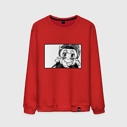 Свитшот хлопковый мужской Кли глазки ангела Геншин Импакт, цвет: красный