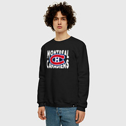 Свитшот хлопковый мужской Монреаль Канадиенс, Montreal Canadiens, цвет: черный — фото 2
