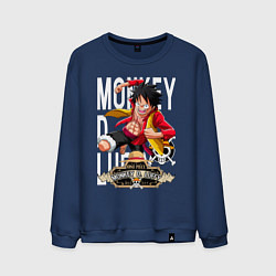Свитшот хлопковый мужской One Piece Monkey Большой Куш Манки, цвет: тёмно-синий