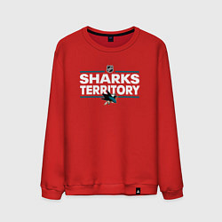 Свитшот хлопковый мужской SHARKS TERRITORY САН-ХОСЕ ШАРКС, цвет: красный