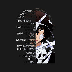 Свитшот хлопковый мужской Великий из бродячих псов, Дазай Осаму цитата о суд, цвет: черный — фото 2